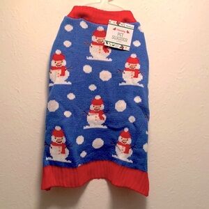 Winter Snowman Dog/Puppy Holiday Sweater, Size Medium